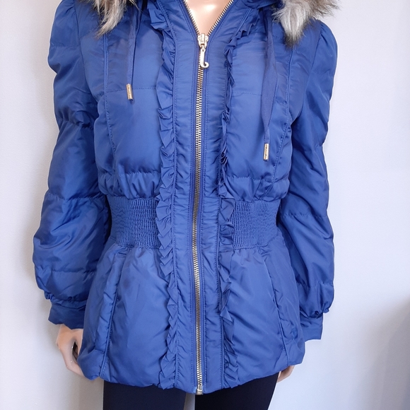 Sold JUICY COUTURE DOWN FILLED Hooded Faux Fur Puffer Coat Jacket Parka Winter - Picture 3 of 15